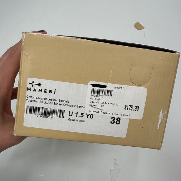 MANEBI x Evereve New in Box Crochet Double Strap Sandal // 7.5 - Picture 14 of 15